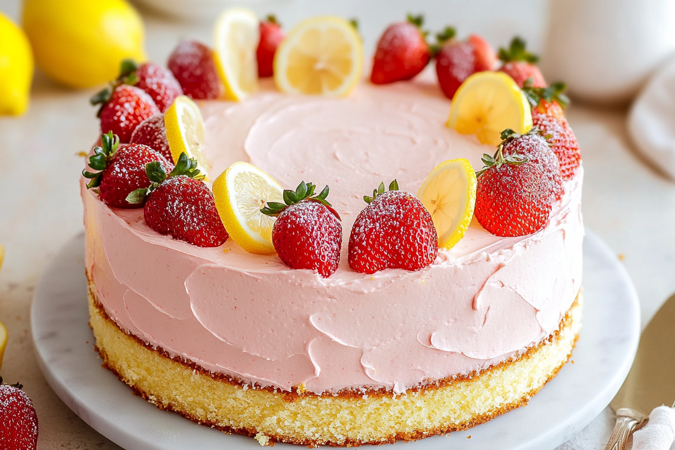 Strawberry Lemon Layer Cake