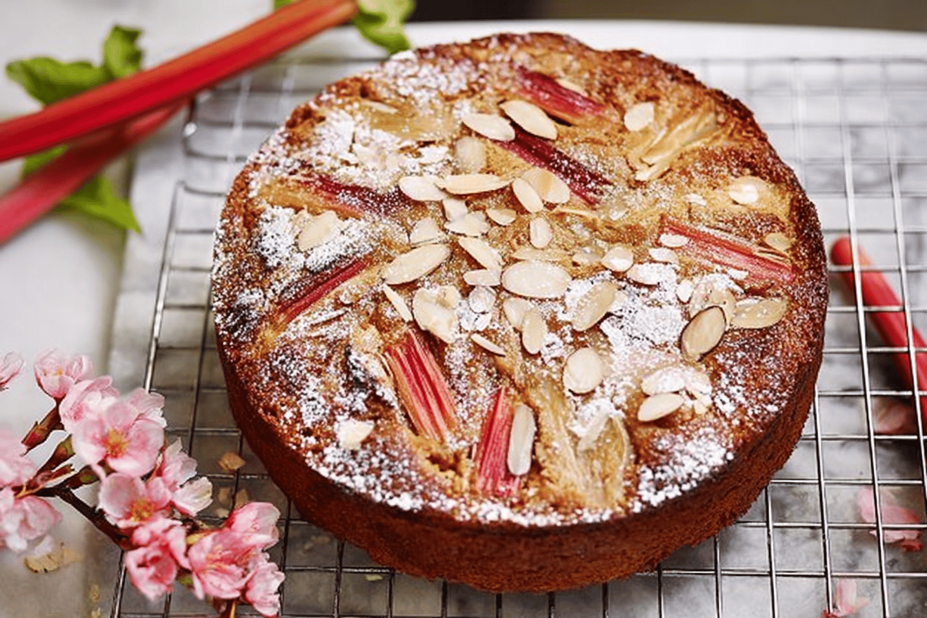 Rhubarb Almond Cake