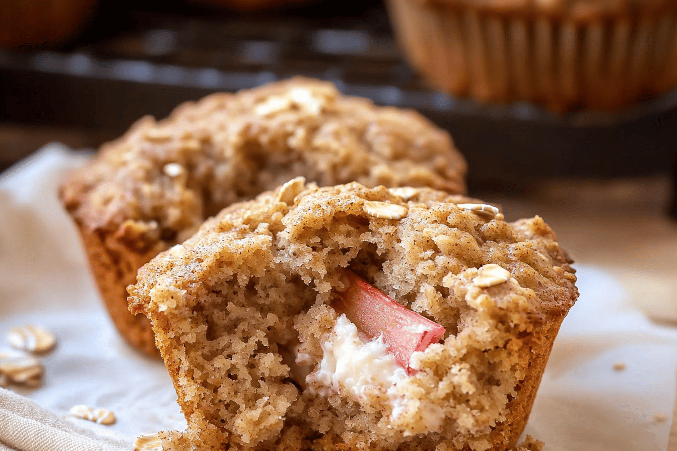 Rhubarb Oat Muffins