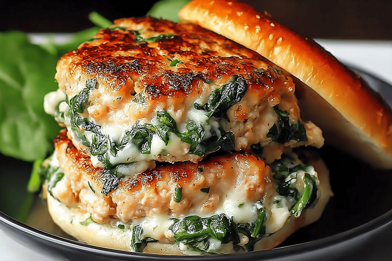 White Cheddar Spinach Burgers