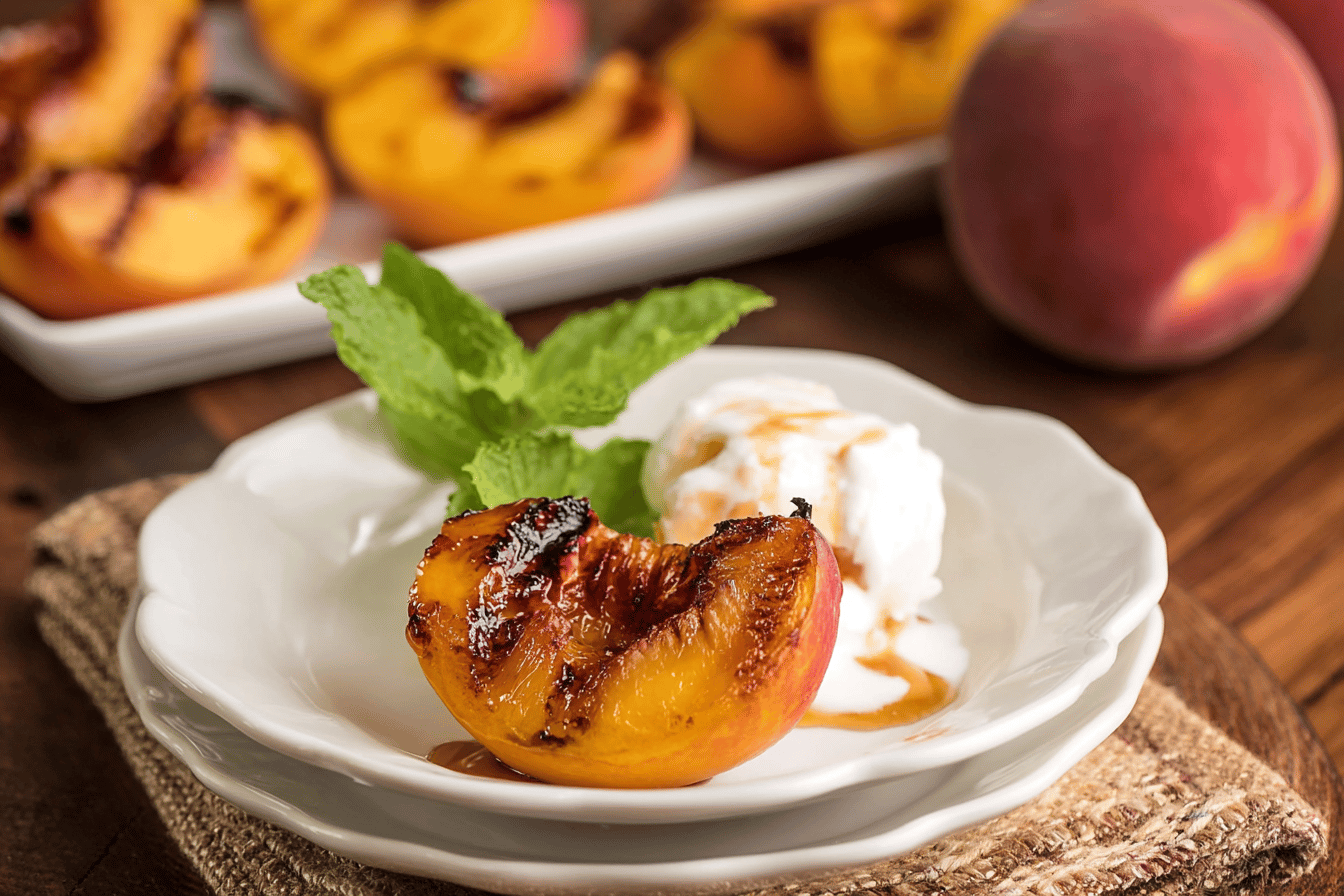 Maple Bourbon Grilled Peaches