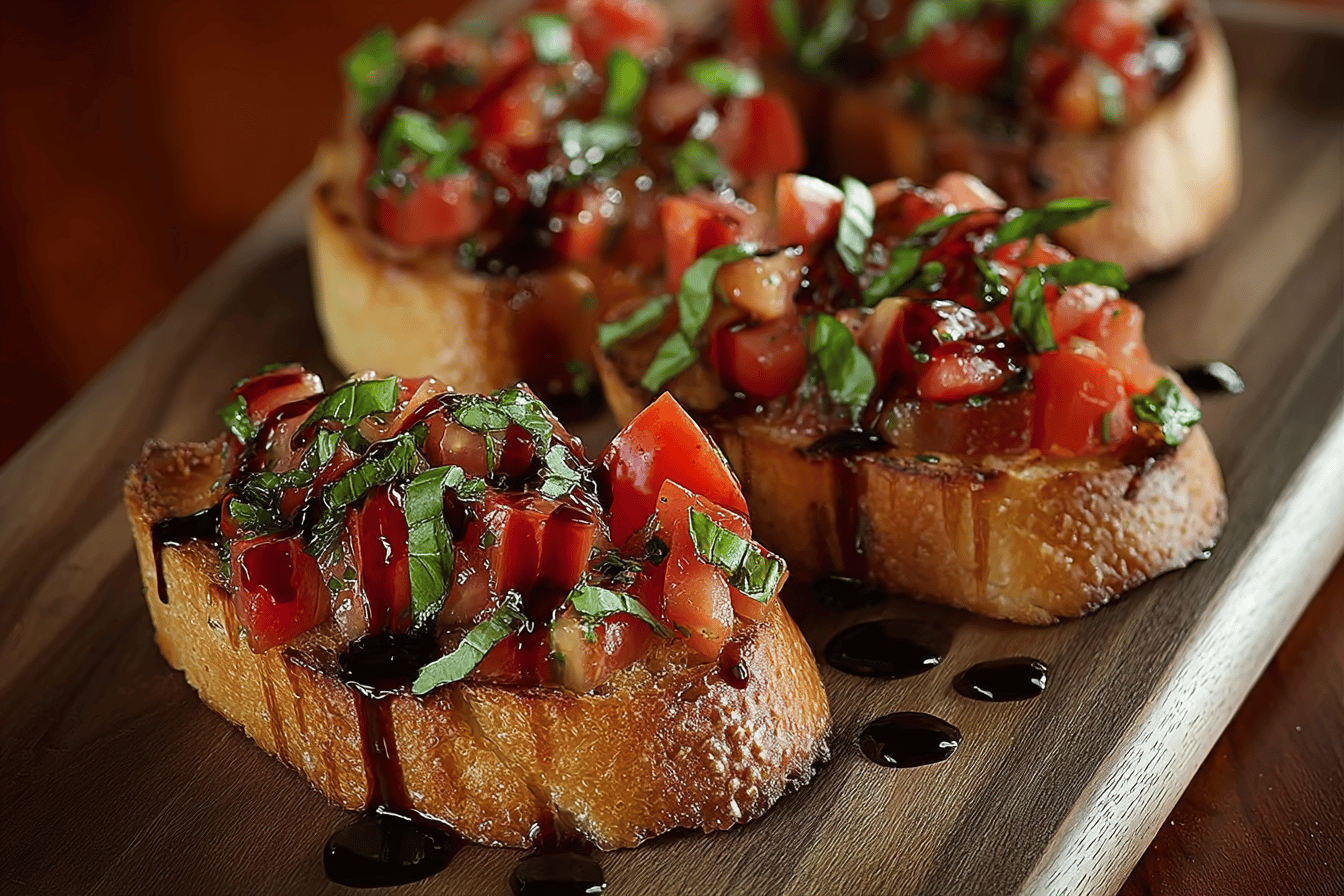 Tomato Basil Bruschetta Crostini