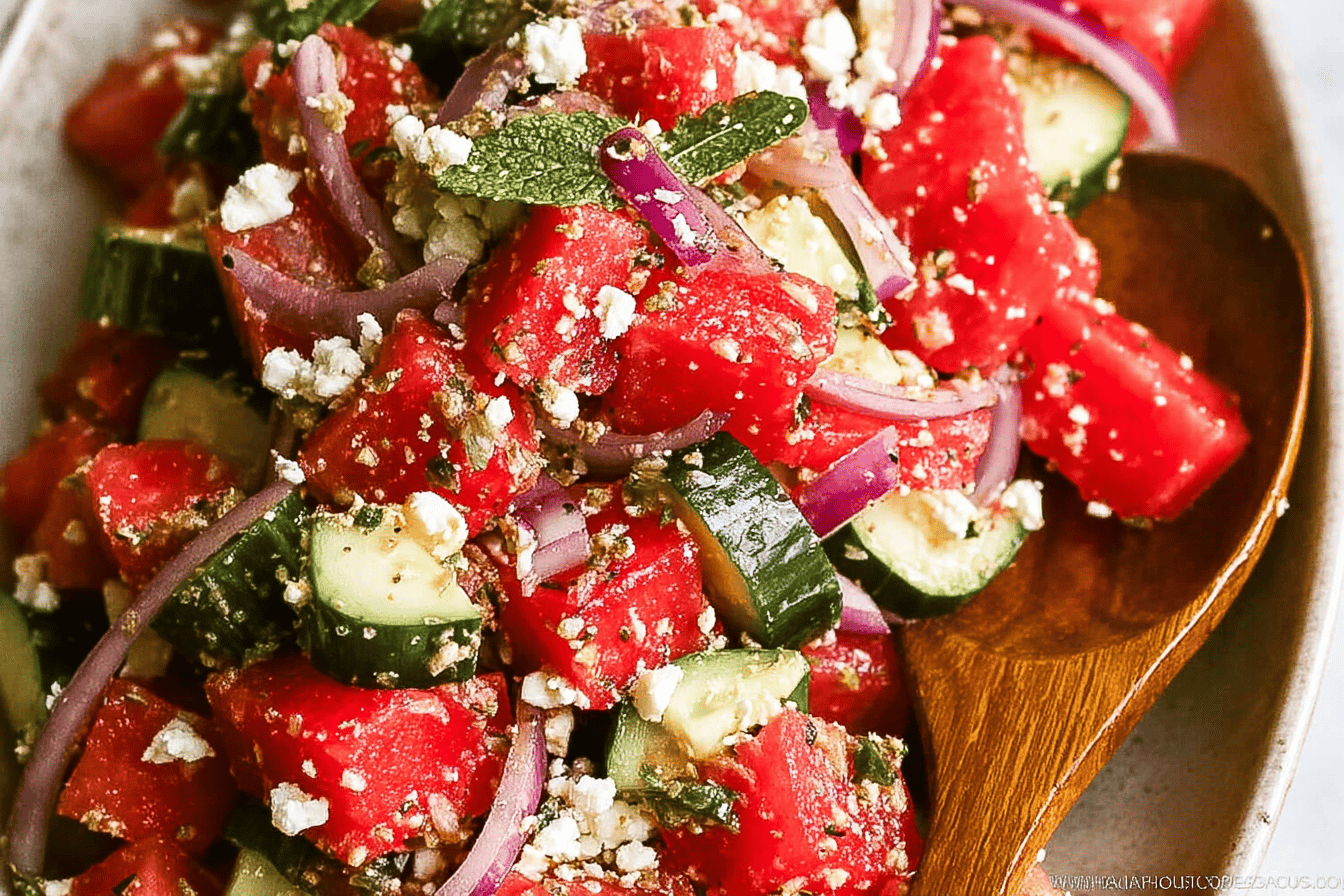 Watermelon Cucumber Salad