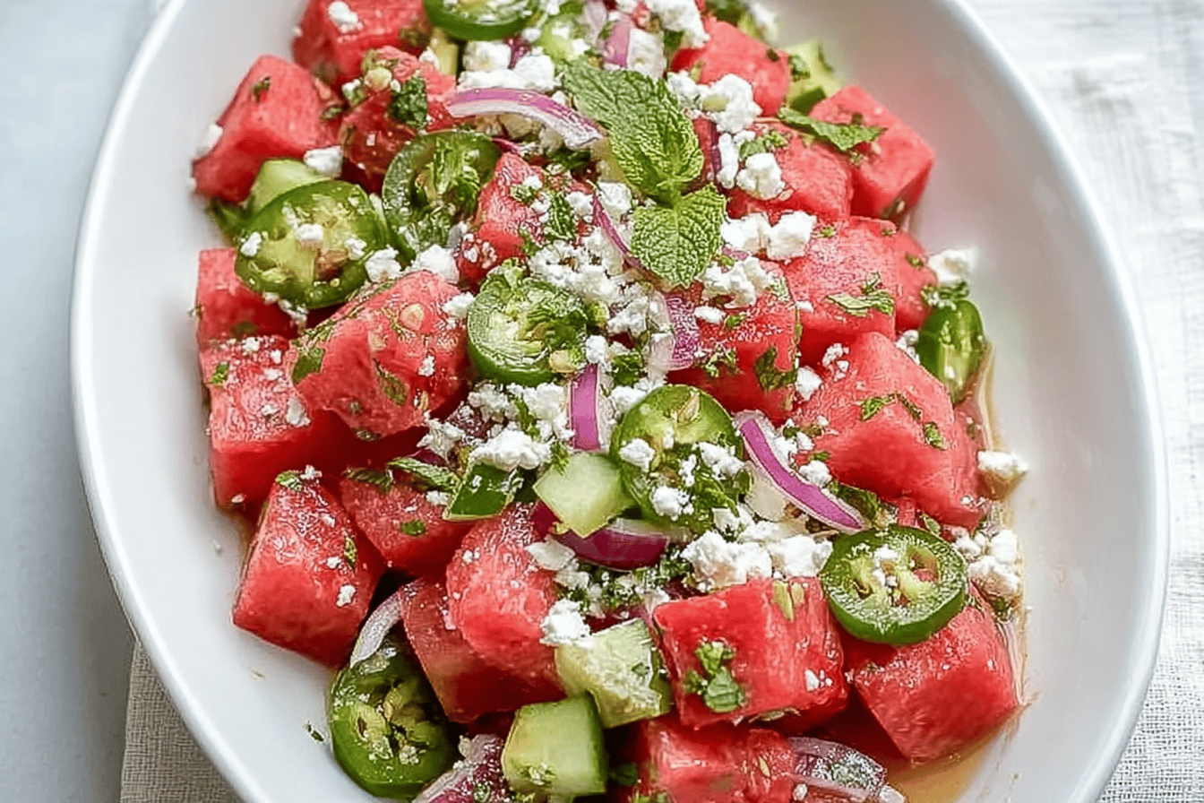 Watermelon Feta Mint Salad