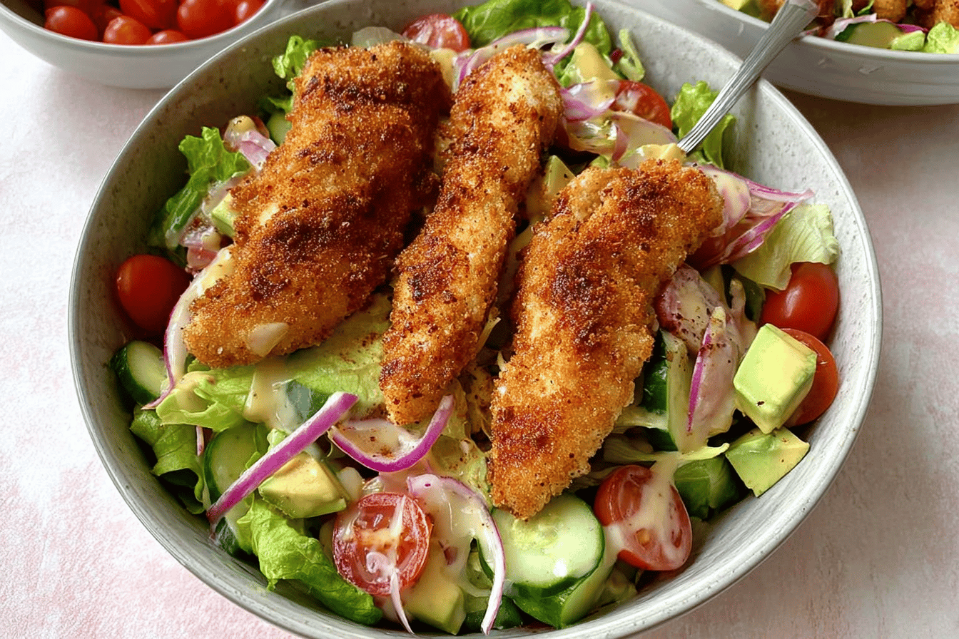 Air Fried Chicken Tender Salad