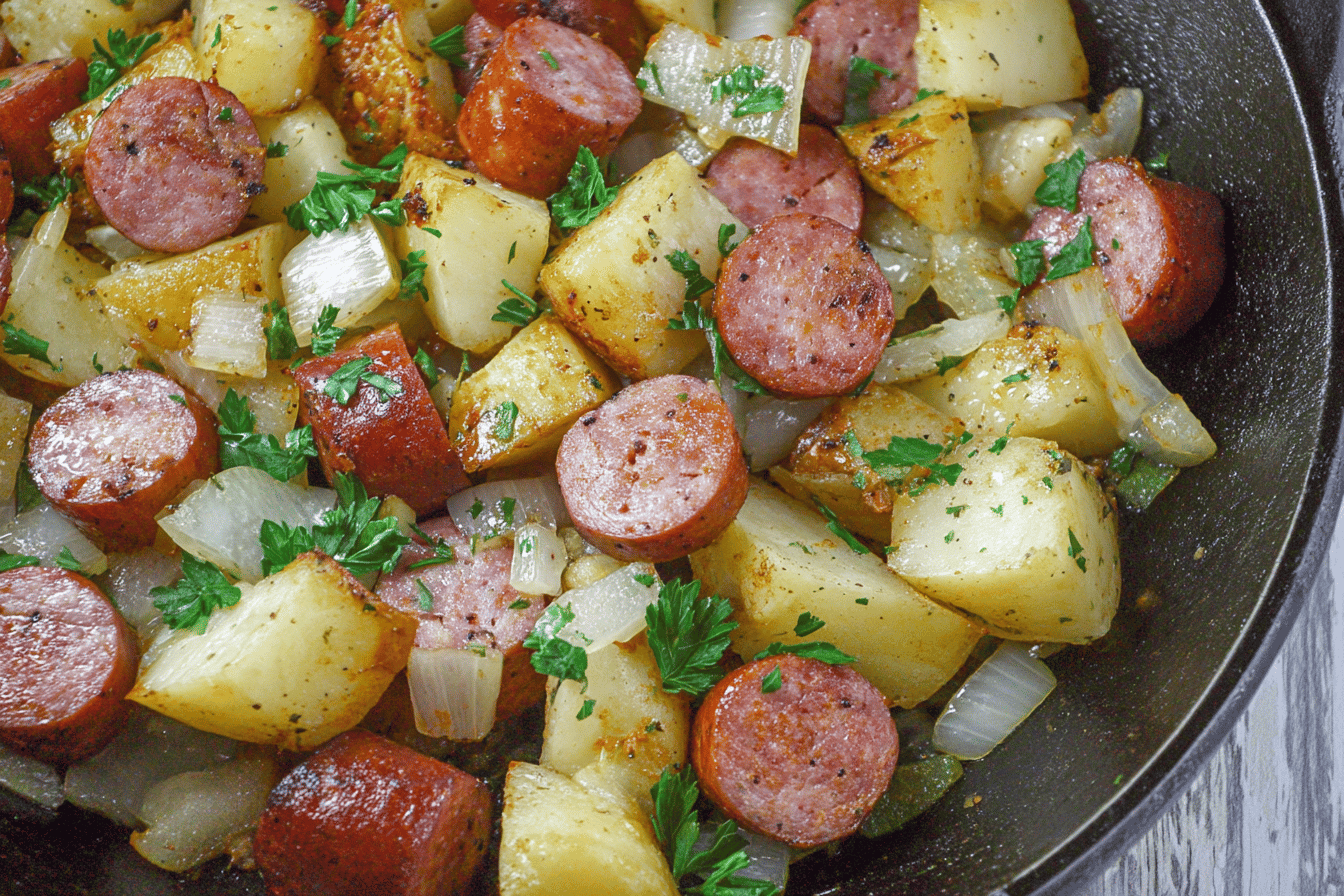 Easy Blackstone Sausage and Potatoes