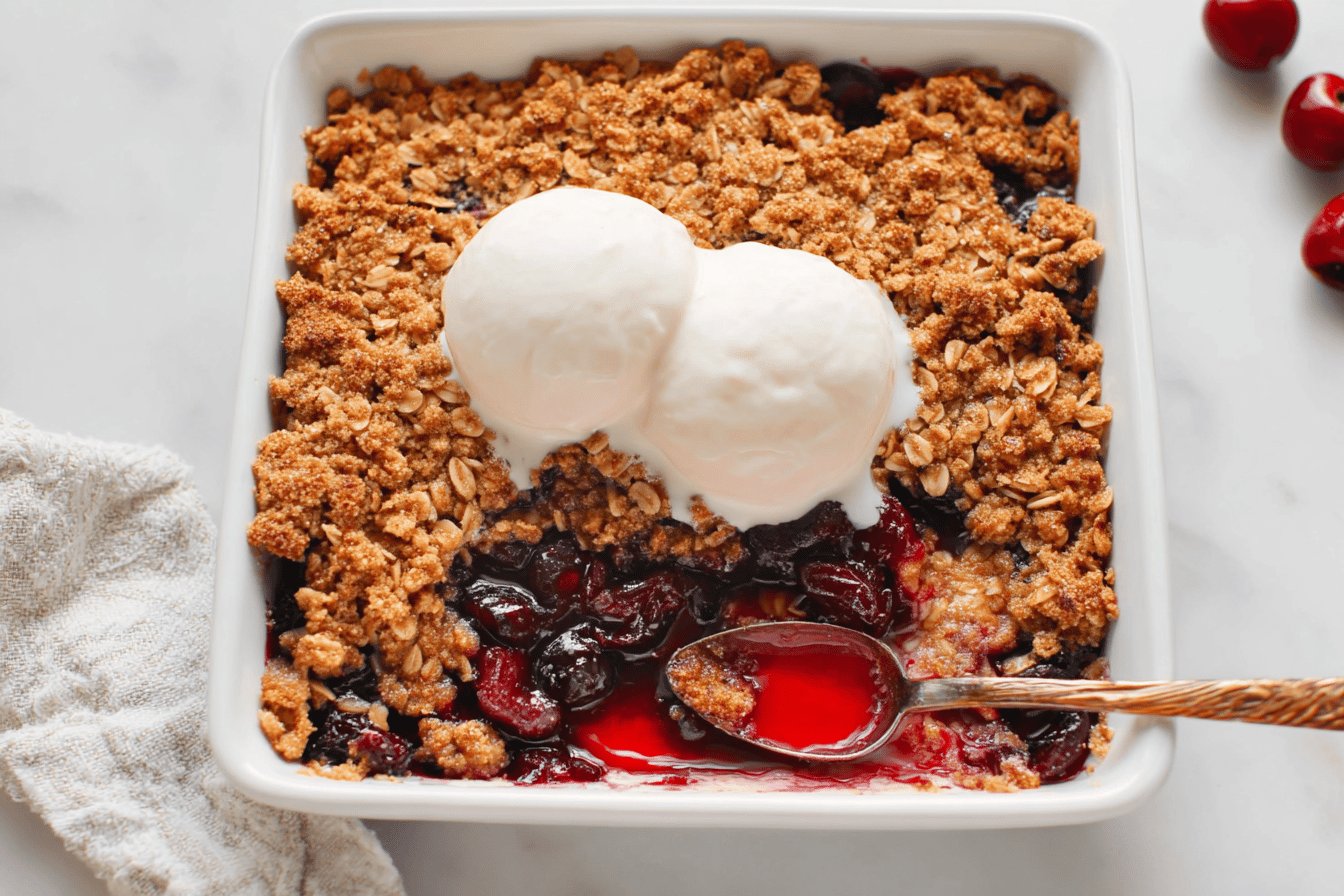 Easy Skillet Cherry Crisp