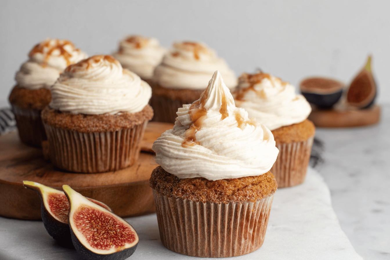 Fig Cupcakes with Honey Frosting