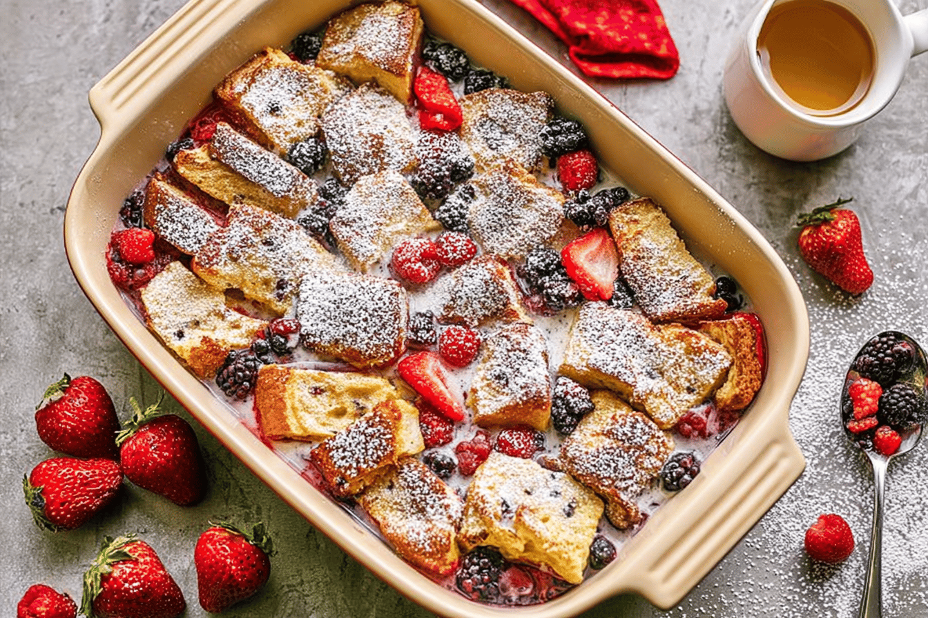 Mixed Berries Cream French Toast