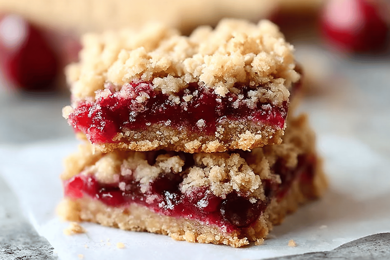 Quick Cherry Crumble Bars