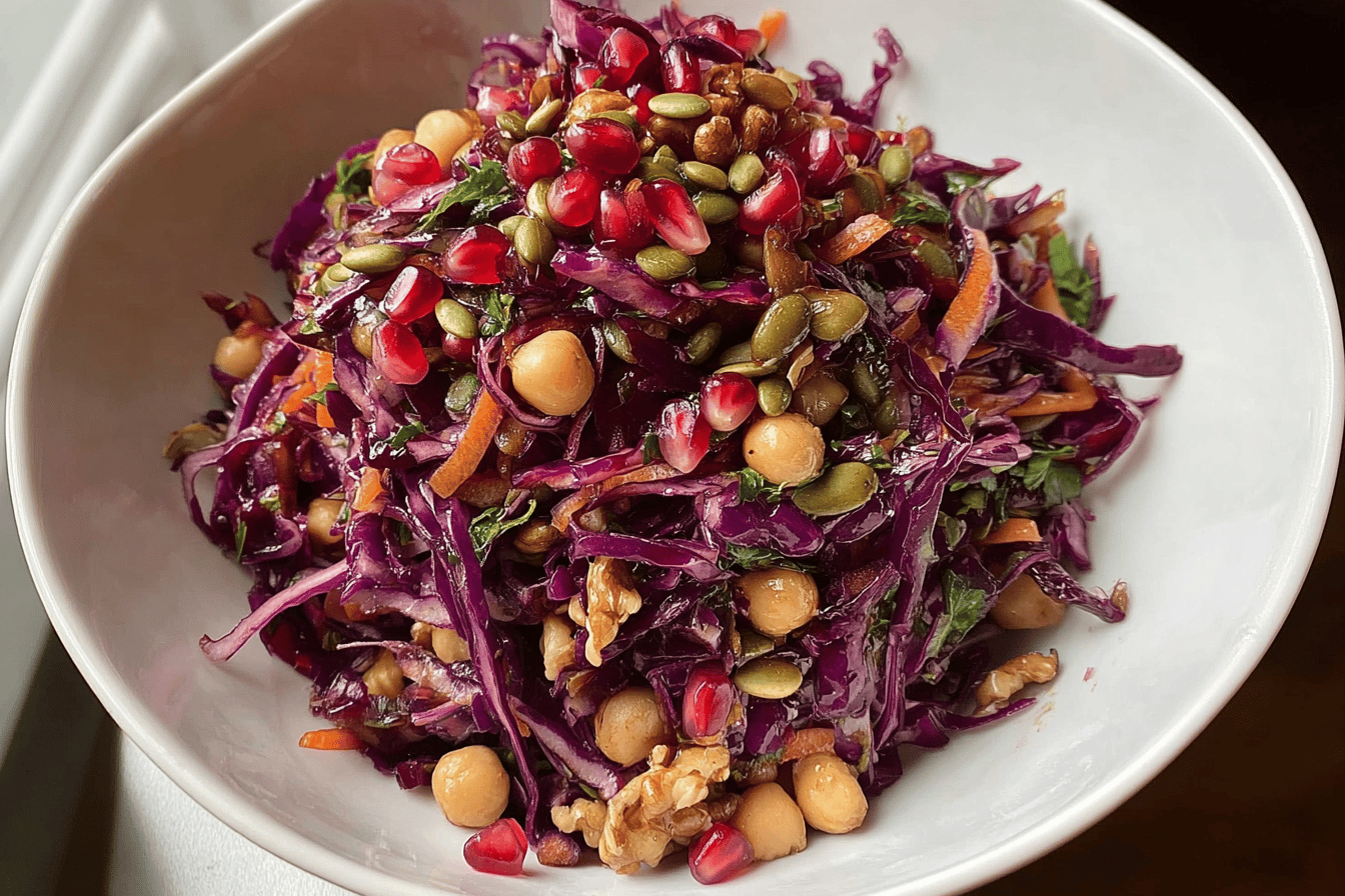Red Cabbage Pomegranate Salad