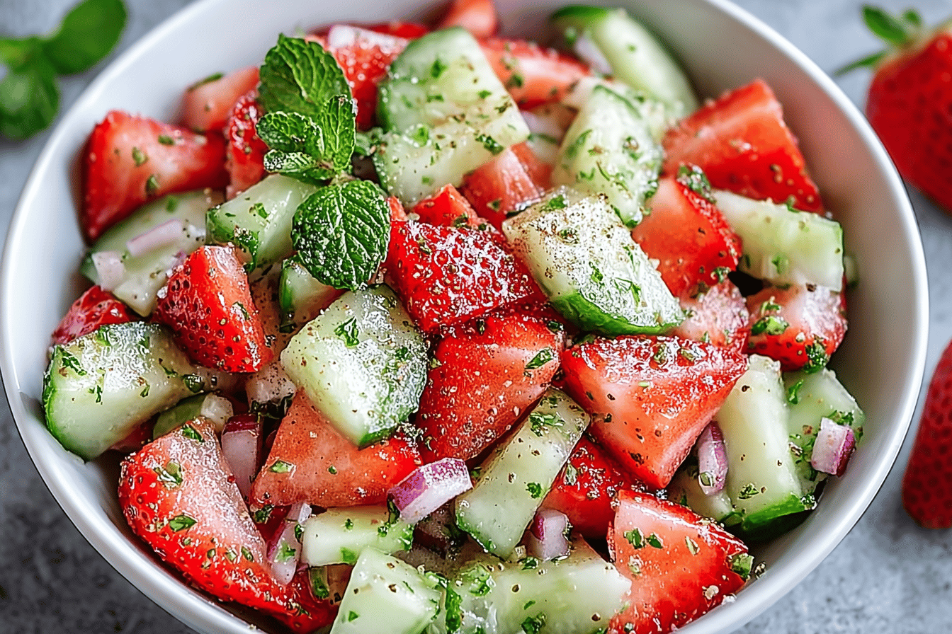 Refreshing Cucumber Strawberry Salad