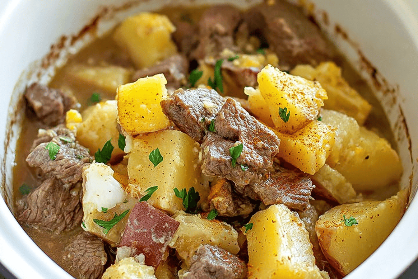 Slow Cooker Steak Potato Casserole