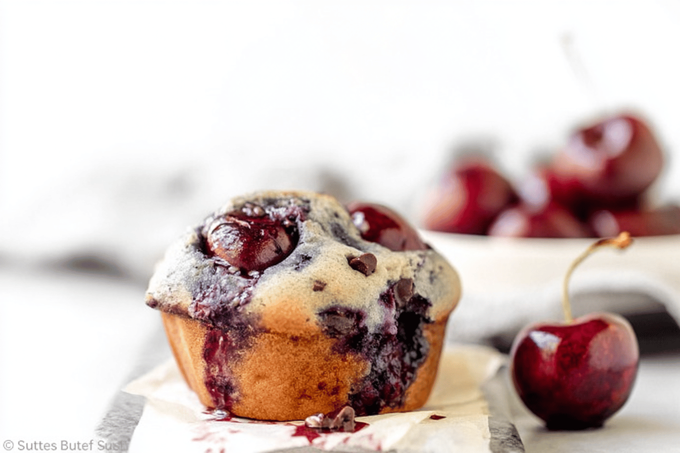 Small Batch Chocolate Cherry Muffins