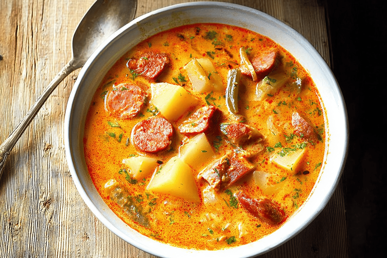 Spanish Potato Soup with Chorizo