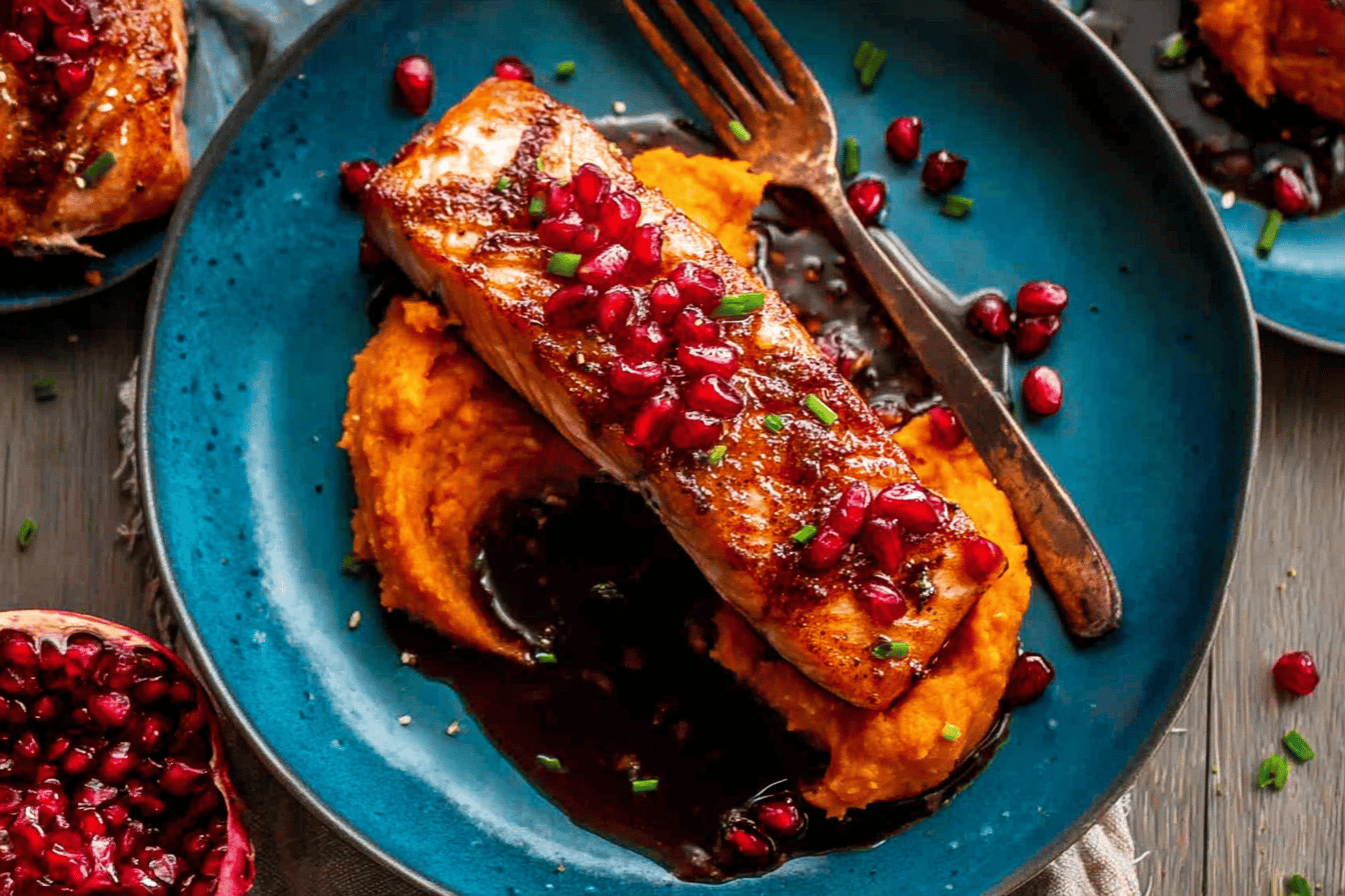 Sticky Pomegranate Salmon