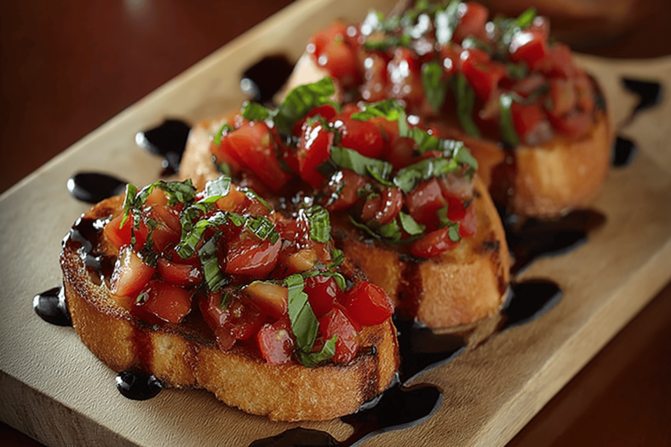 Tomato Basil Bruschetta Crostini