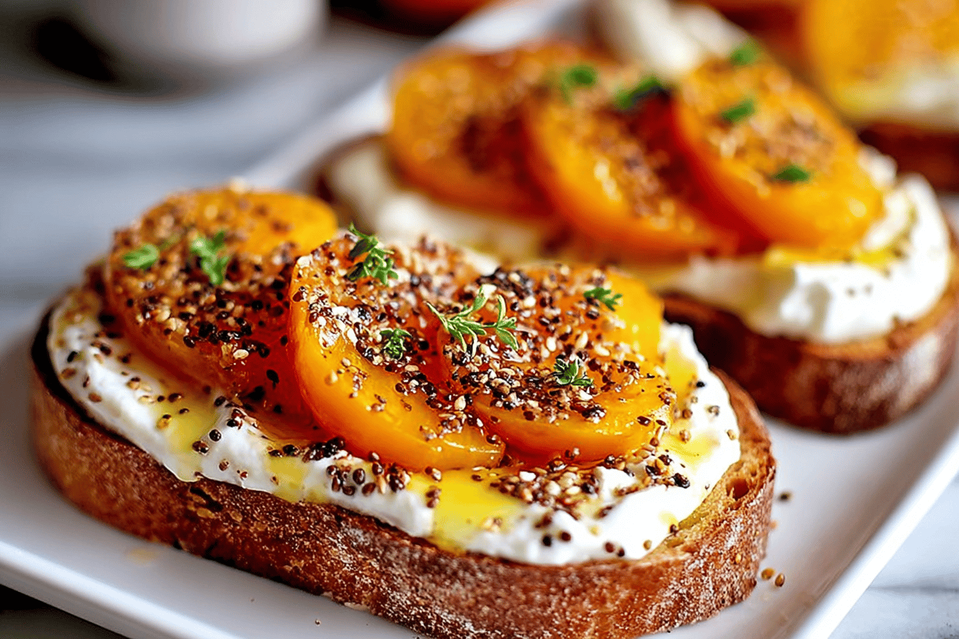 Persimmon Honey Ricotta Toast
