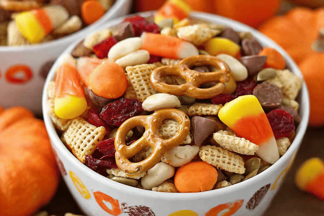 Sweet and Salty Fall Snack Mix