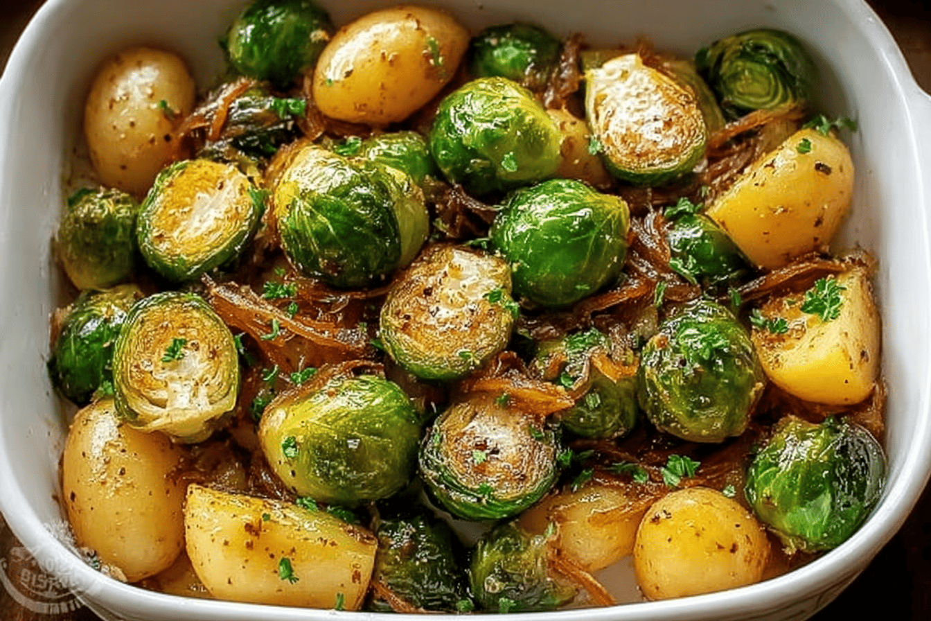 Garlic Brussels Sprouts Potatoes