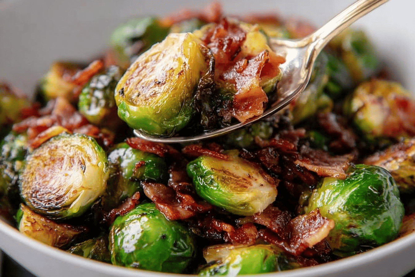Roasted Brussels with Bacon