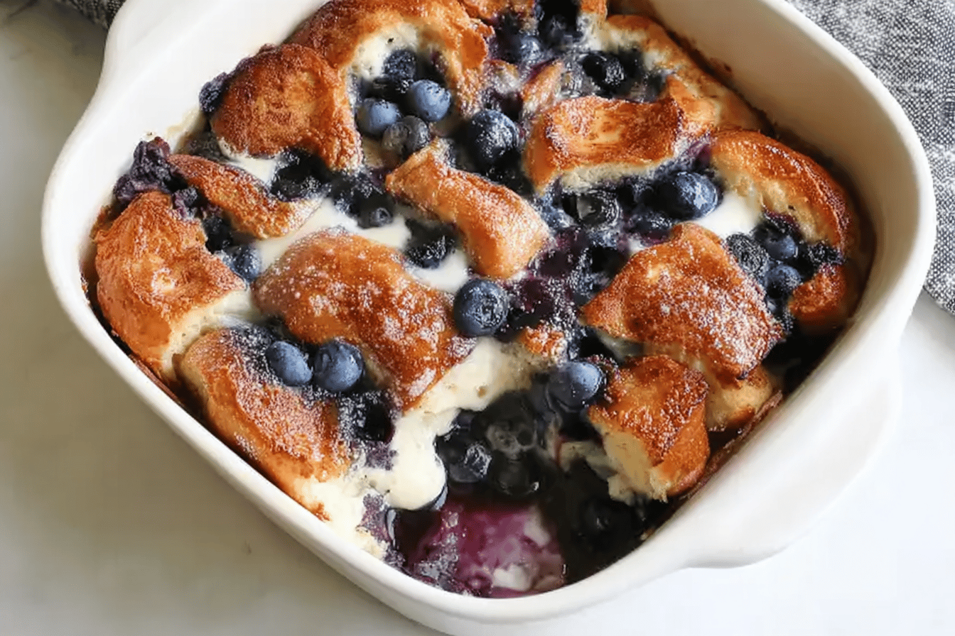 Tasty Blueberry French Toast Casserole
