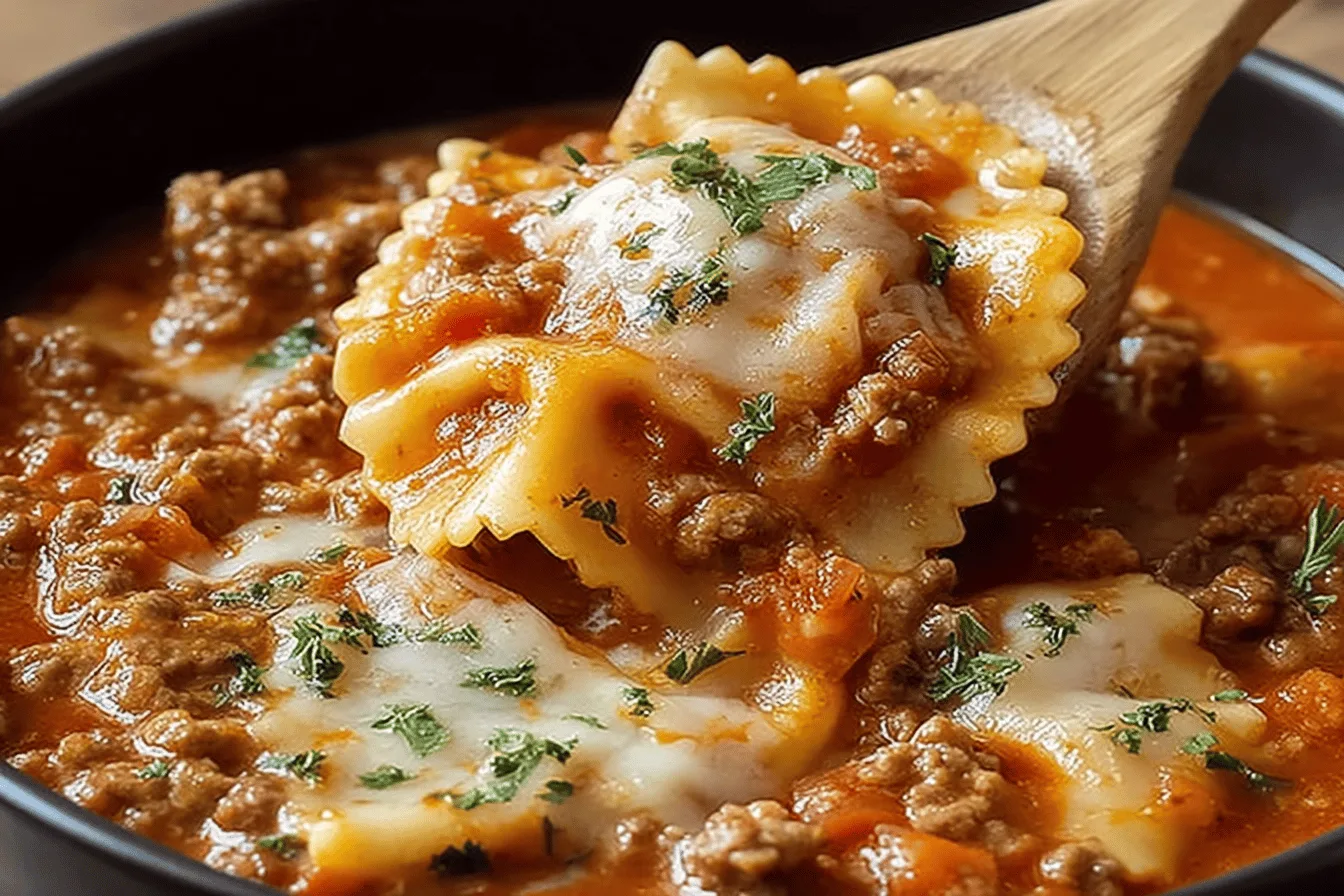 Delicious Crock Pot Lasagna Soup