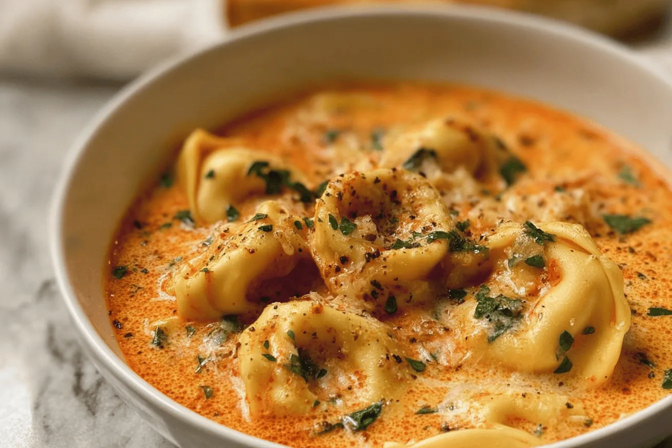 Cheesy Tomato Tortellini Soup